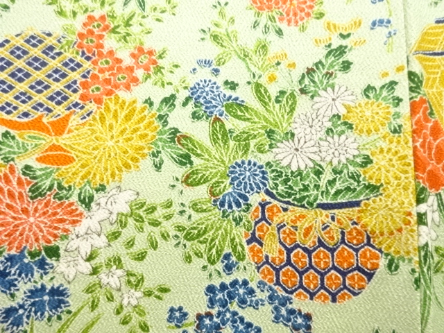  花籠模様小紋着物